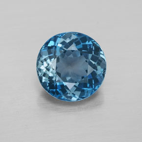 Topázio azul natural 2,48ct, corte redondo, VVS-VS