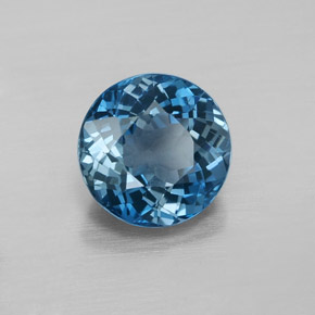 Topázio azul natural 2,48ct, corte redondo, VVS-VS