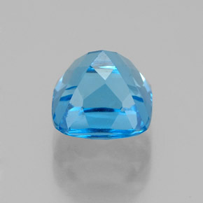 Topázio azul natural 2,67ct, almofada cortada, VVS
