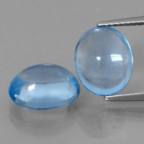 Pedras preciosas de topázio azul natural de  ct, corte oval, transparente