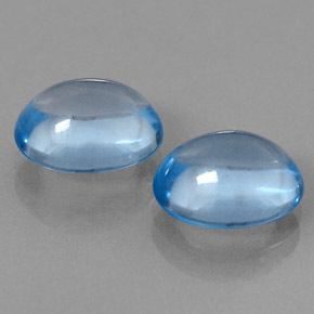 Pedras preciosas de topázio azul natural de  ct, corte oval, transparente