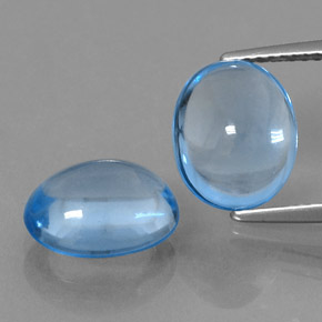 Pedras preciosas de topázio azul natural de 7,62 ct, corte oval, transparente