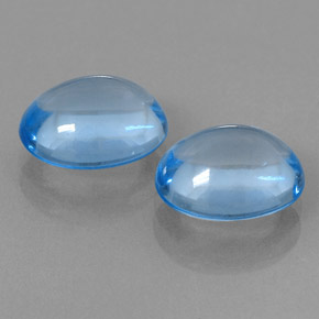 Pedras preciosas de topázio azul natural de 7,62 ct, corte oval, transparente