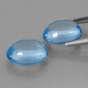 Pedras preciosas de topázio azul natural de 7,62 ct, corte oval, transparente