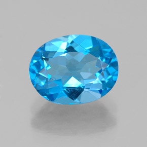 Topázio azul natural 2,26ct, corte oval, VS