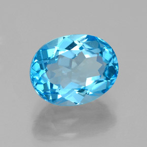 Topázio azul natural 2,64ct, corte oval, VS