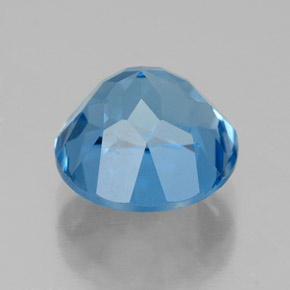Topázio azul natural 4,14ct, corte redondo, VVS