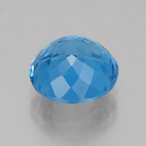 Topázio azul natural 3,72ct, corte redondo, SI