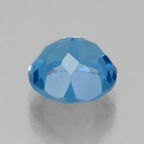 Topázio azul natural 3,90ct, corte redondo, VVS