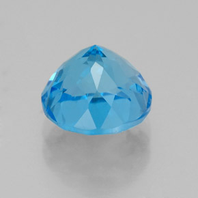 Topázio azul natural 2,92ct, corte redondo, VS
