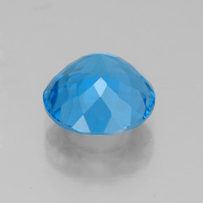 Topázio azul natural 2,54ct, corte redondo, VS