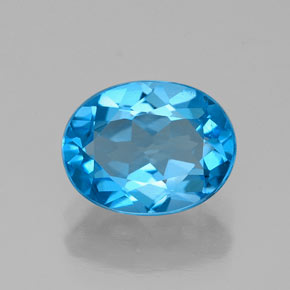 Topázio azul natural 2,17ct, corte oval, VVS