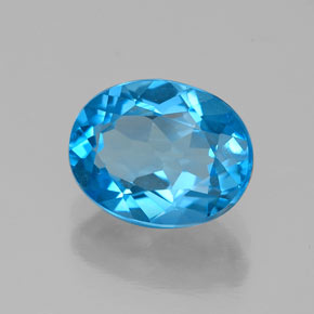 Topázio azul natural 2,17ct, corte oval, VVS