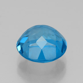 Topázio azul natural 3,50ct, corte redondo, VVS