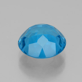 Topázio azul natural 2,90ct, corte redondo, VVS