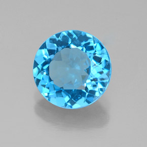 Topázio azul natural 2,07ct, corte redondo, VS-SI