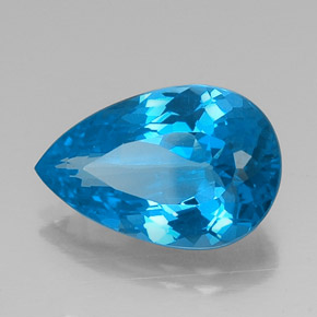 Topázio azul natural 9,25ct, formato de pêra, VVS