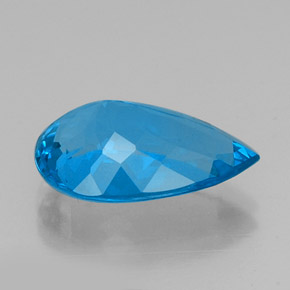 Topázio azul natural 9,25ct, formato de pêra, VVS