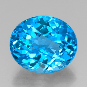 Topázio azul natural 11,31ct, corte oval, VVS