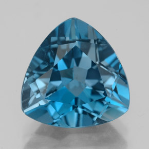 Topázio azul natural 6,63ct, trillion, VVS