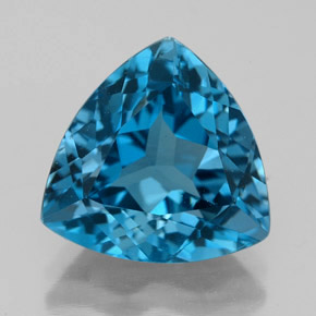 Topázio azul natural 6,69ct, trillion, VVS