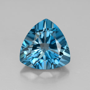 Topázio azul natural 5,28ct, trillion, VVS