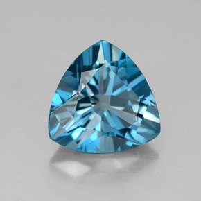 Topázio azul natural 5,28ct, trillion, VVS