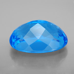 Topázio azul natural 11,54ct, corte oval, VS