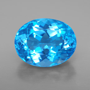 Topázio azul natural 8,09ct, corte oval, VVS