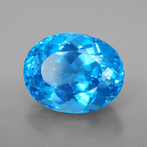 Topázio azul natural 8,09ct, corte oval, VVS