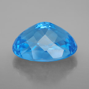 Topázio azul natural 8,09ct, corte oval, VVS