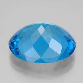 Topázio azul natural 12,69ct, corte oval, VVS