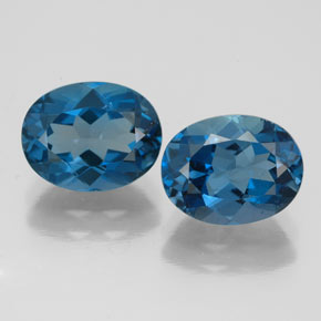 Pedras preciosas de topázio azul natural de  ct, corte oval, VVS-VS