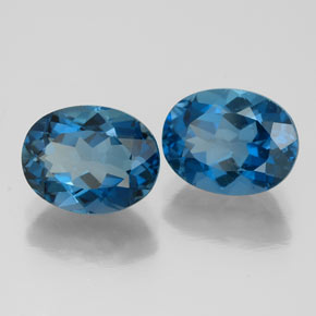 Pedras preciosas de topázio azul natural de  ct, corte oval, VVS-VS