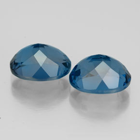 Pedras preciosas de topázio azul natural de  ct, corte oval, VVS-VS