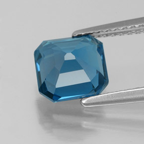 Topázio azul natural 2,25ct, corte esmeralda, VVS-VS