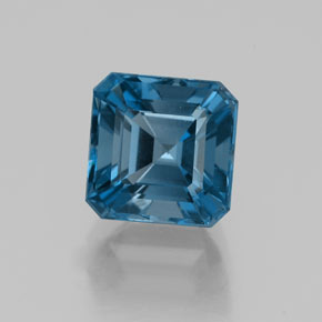 Topázio azul natural 2,61ct, corte esmeralda, VVS
