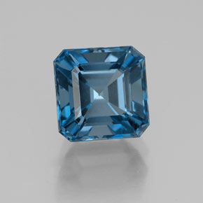 Topázio azul natural 2,61ct, corte esmeralda, VVS