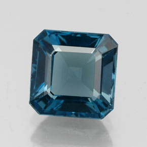 Topázio azul natural 2,12ct, corte esmeralda, VVS