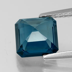 Topázio azul natural 2,12ct, corte esmeralda, VVS
