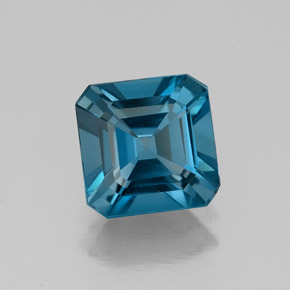 Topázio azul natural 1,75ct, corte esmeralda, VS