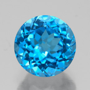 Topázio azul natural 2,49ct, corte redondo, VVS-VS