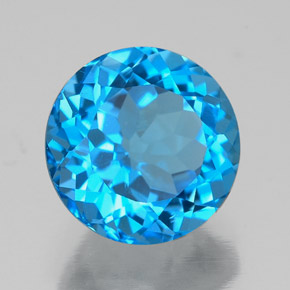 Topázio azul natural 2,49ct, corte redondo, VVS-VS