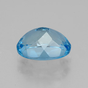 Topázio azul natural 2,50ct, corte oval, VVS-VS