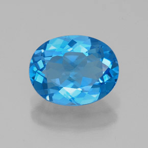 Topázio azul natural 2,16ct, corte oval, VVS