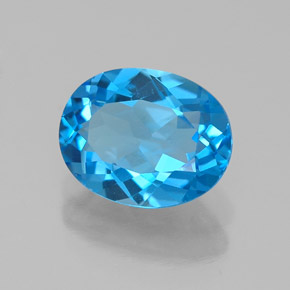 Topázio azul natural 2,16ct, corte oval, VVS