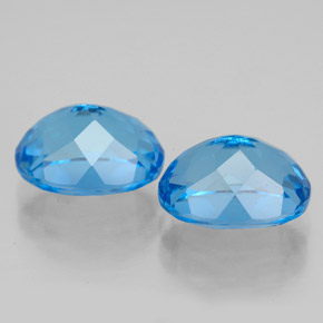 Pedras preciosas de topázio azul natural de  ct, corte oval, VVS-VS