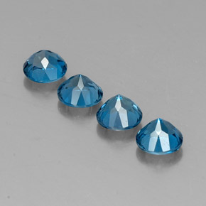 Pedras preciosas de topázio azul natural de  ct, corte redondo, VVS-VS