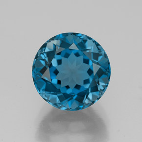 Topázio azul natural 4,06ct, corte redondo, VS