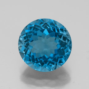 Topázio azul natural 4,85ct, corte redondo, VS